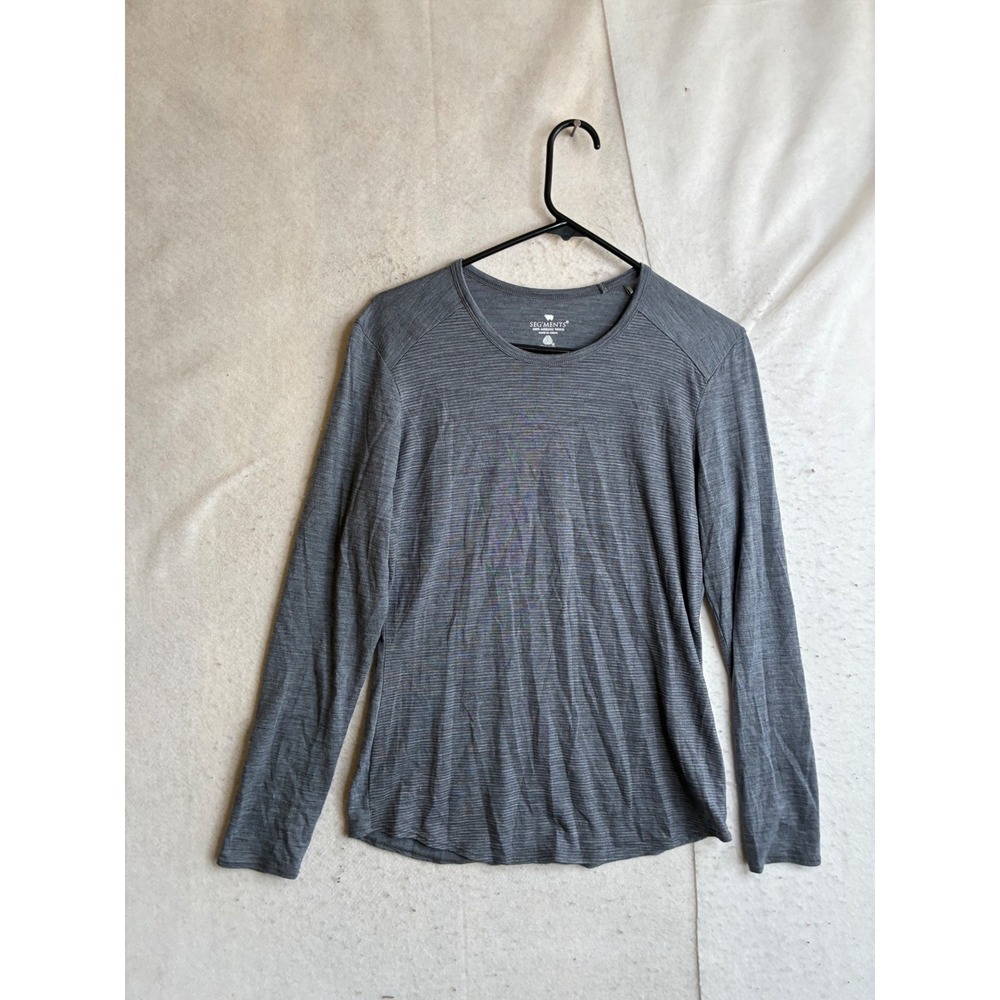 Segments Mens Gray 100% Merino Wool Long Sleeve Base Layer Top Size M